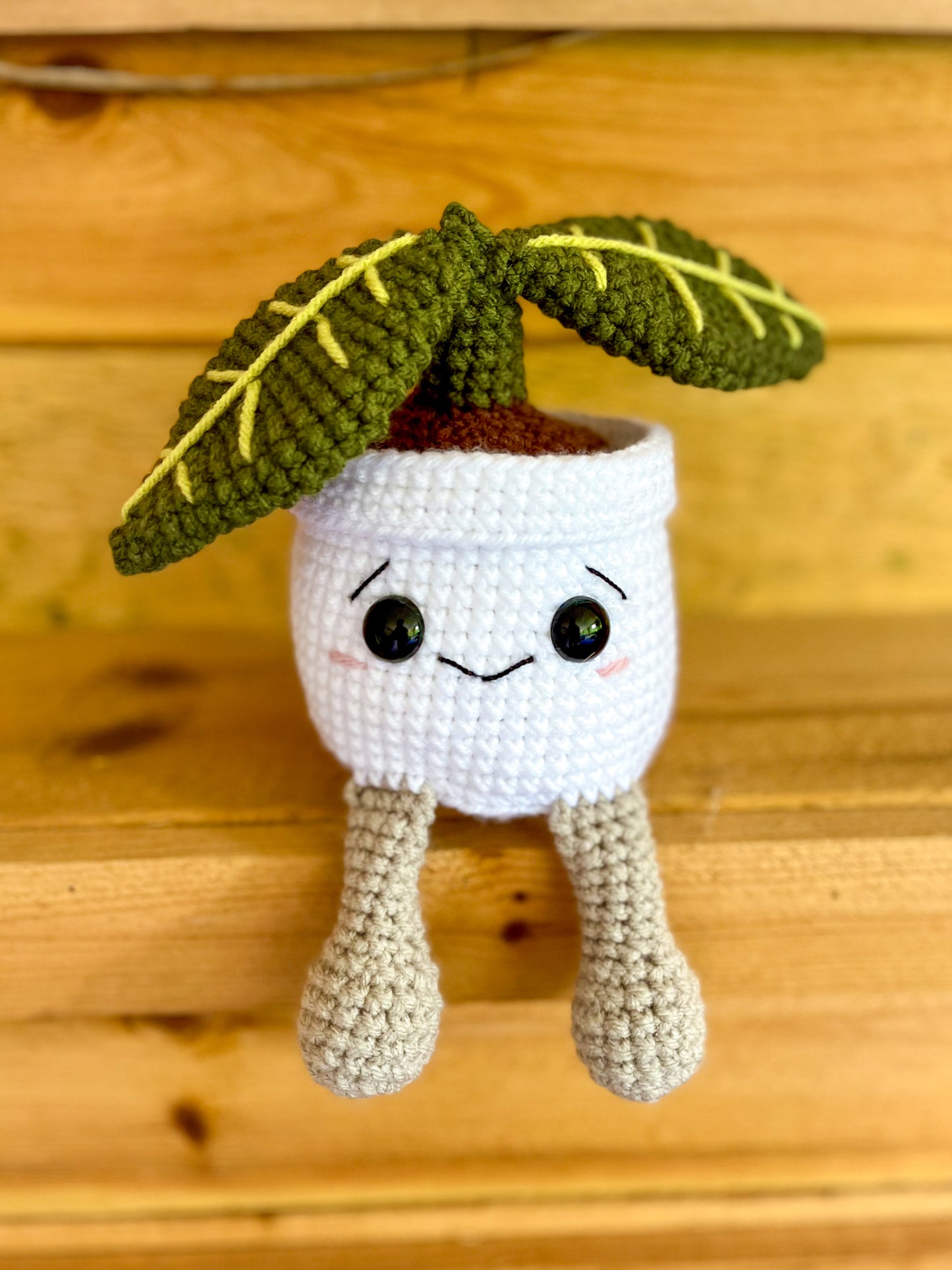 Grinning Green Plant Buddy Crochet Pattern