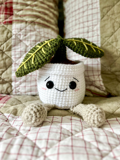 Grinning Green Plant Buddy Crochet Pattern