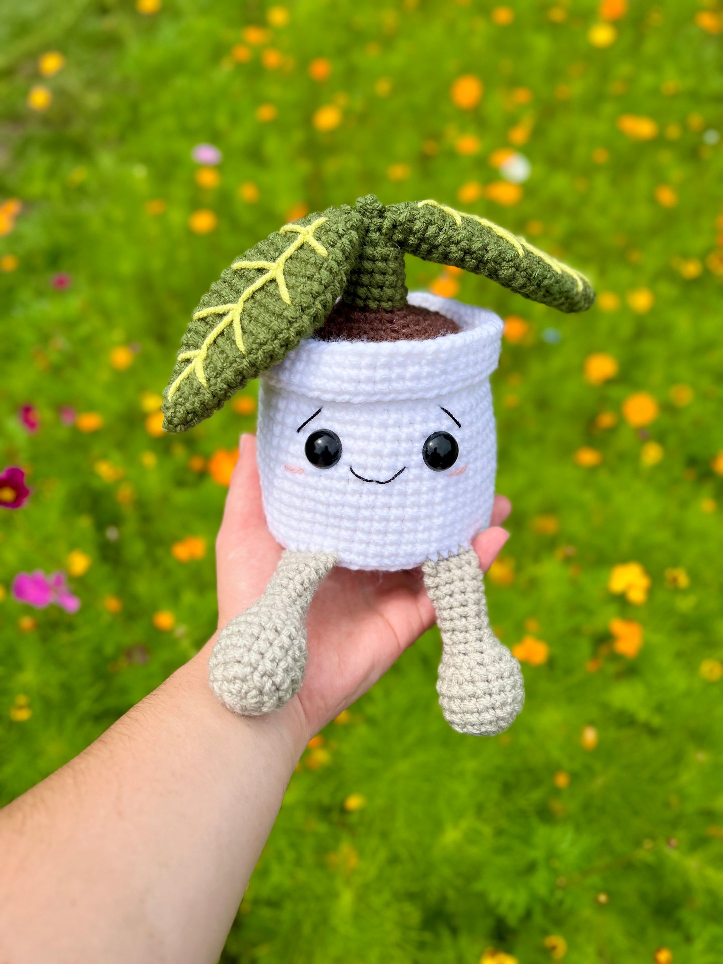 Grinning Green Plant Buddy Crochet Pattern